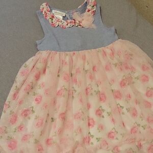 Bonnie Jean Pink and Blue Floral Dress